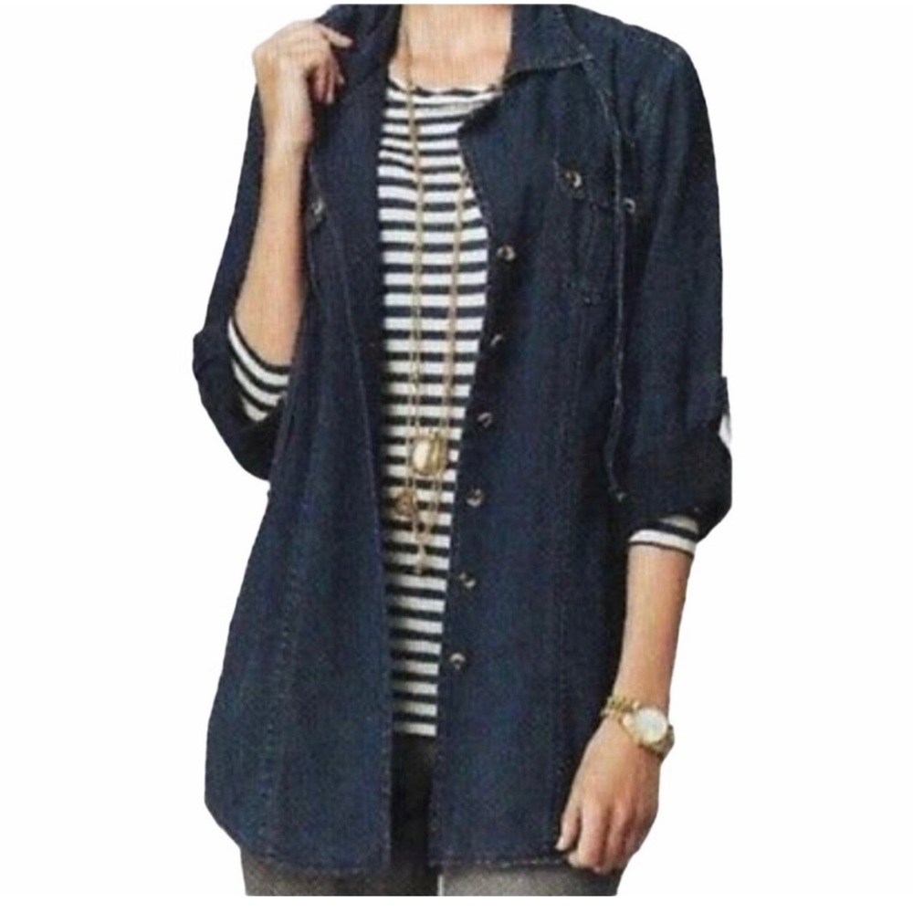 Cabi Shirt Jacket #340 Indigo Blue